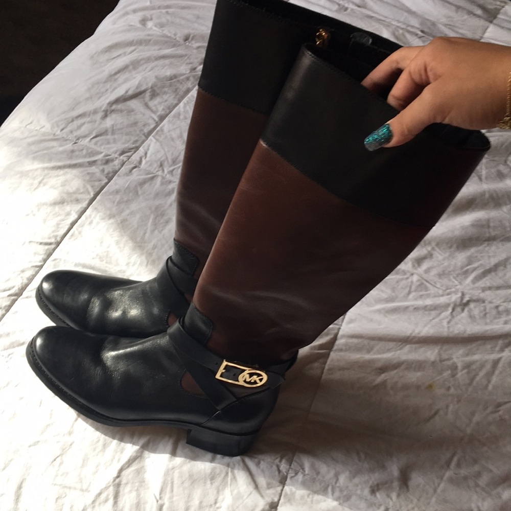 Michael Kors Boots - Leather and Logo Riding - Picture 4 of 12